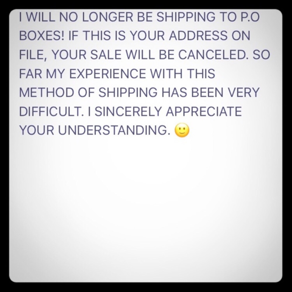 Not Selling to PO Box Addresses